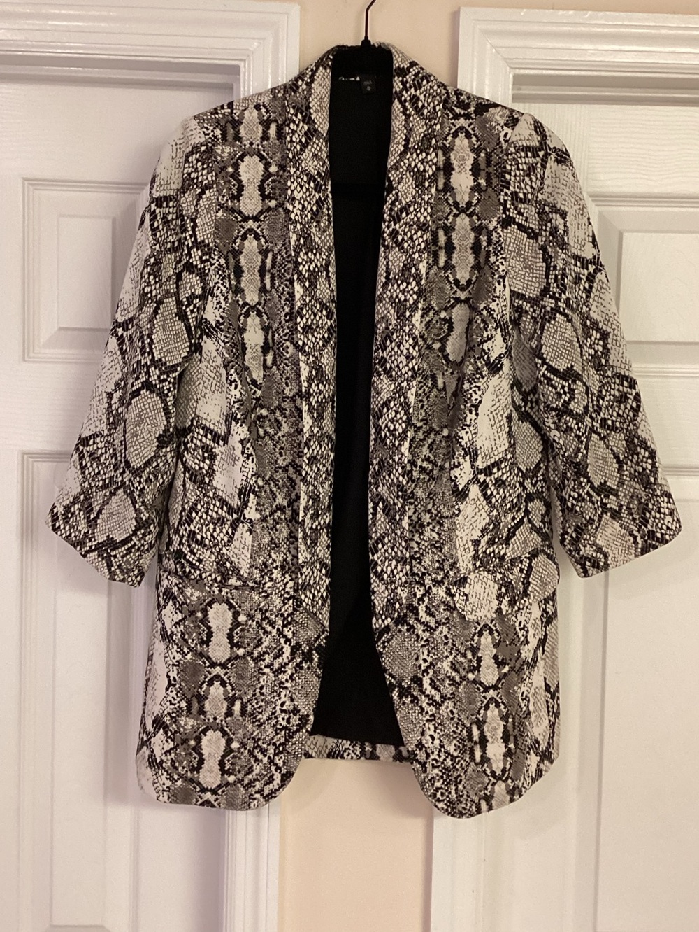 Express Snake Print Open Front Blazer